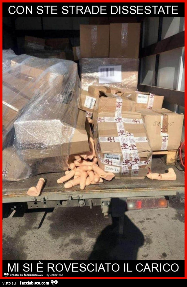 Con ste strade dissestate mi si è rovesciato il carico