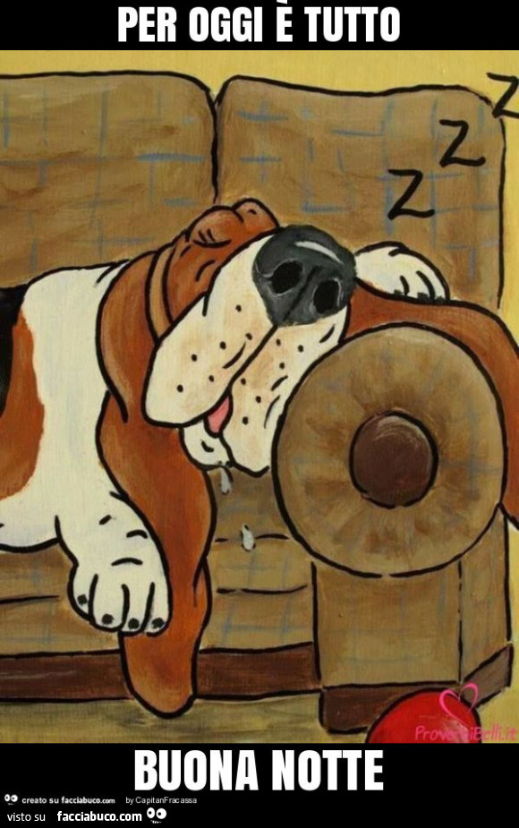 Per oggi è tutto buona notte