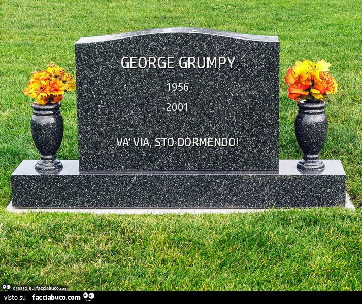 George grumpy. Và via, sto dormendo