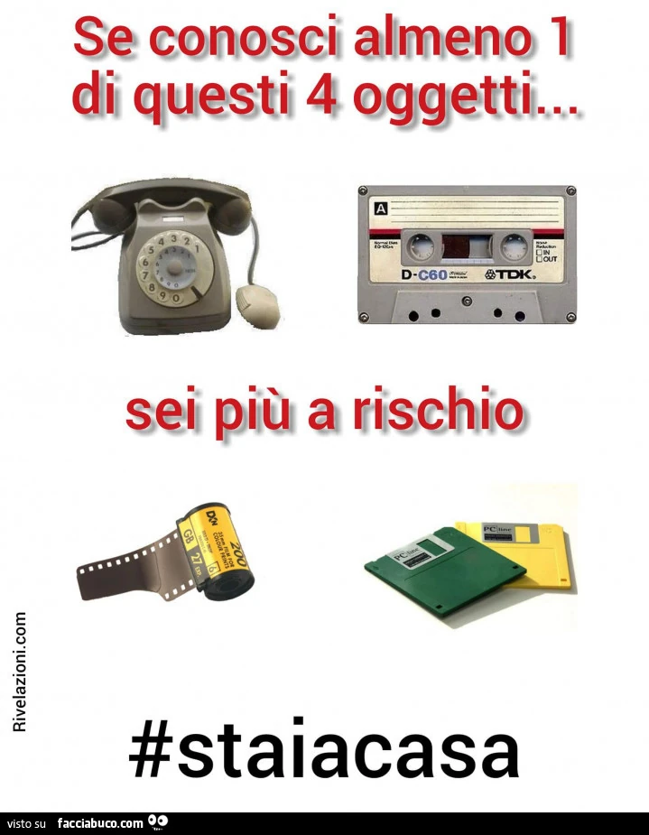 Se conosci almeno 1 di questi 4 oggetti sei più a rischio. Staiacasa