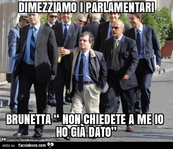 Dimezziamo i parlamentari brunetta “ non chiedete a me io ho già dato”