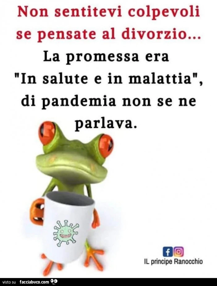 Non sentitevi colpevoli se state pensando al divorzio… la promessa era in salute e in malattia… di pandemia non se ne parlava