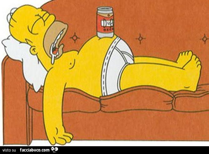 Birra Duff sul pancione di Homer Simpson