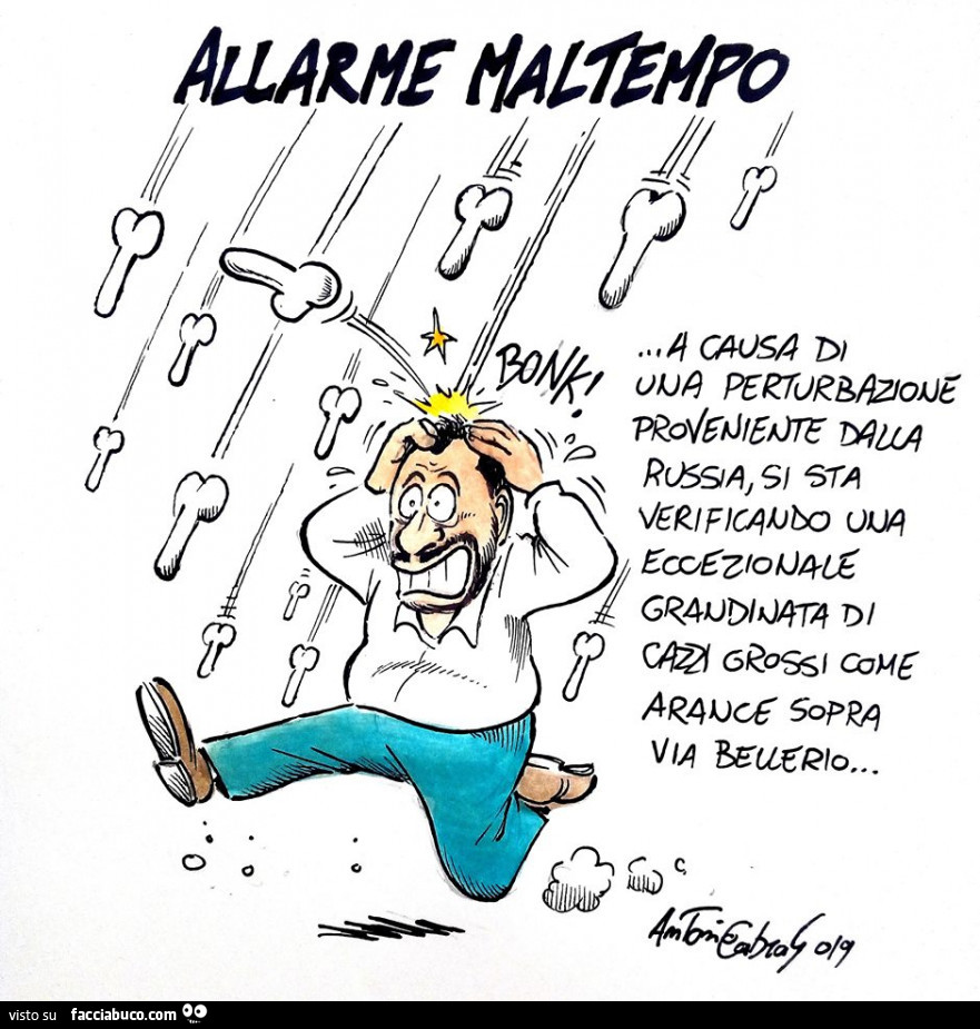 Allarme maltempo. Piovono cazzi su Salvini