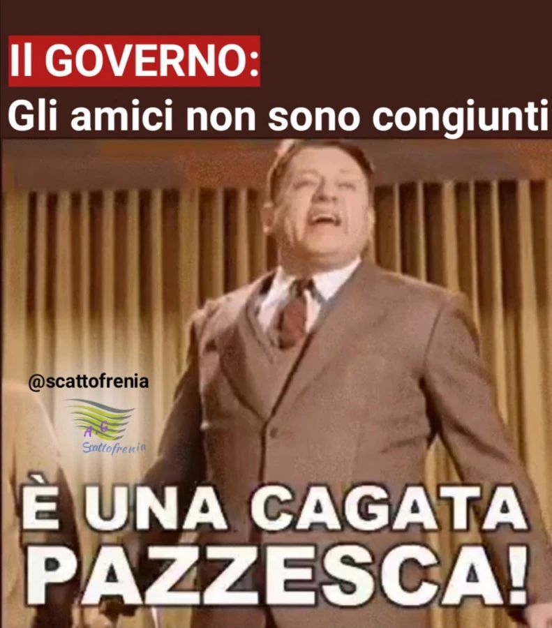 Il governo dice che gli amici non sono congiunti: una cagata pazzesca