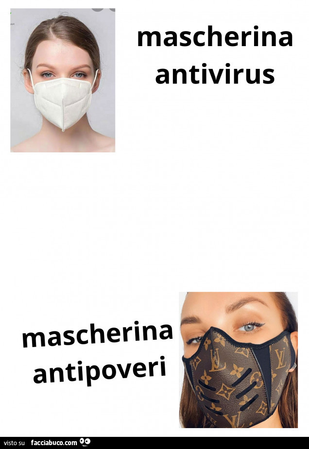 Mascherina antivirus. Mascherina antipoveri