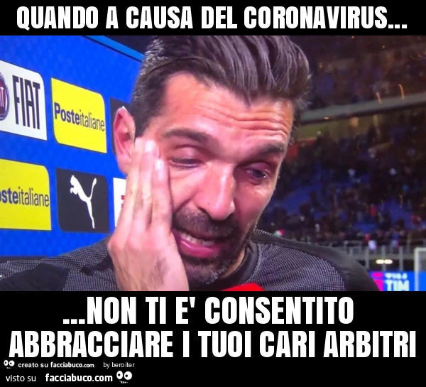 Quando a causa del coronavirus&hellip; non ti è consentito abbracciare i tuoi cari arbitri