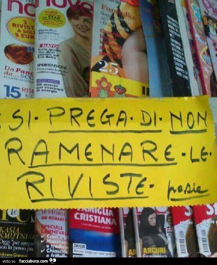Non rananare le riviste