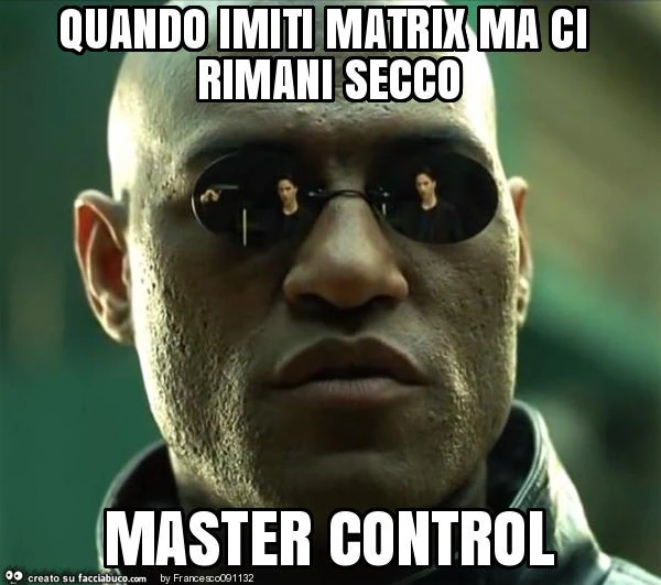 Quando imiti matrix ma ci rimani secco master control