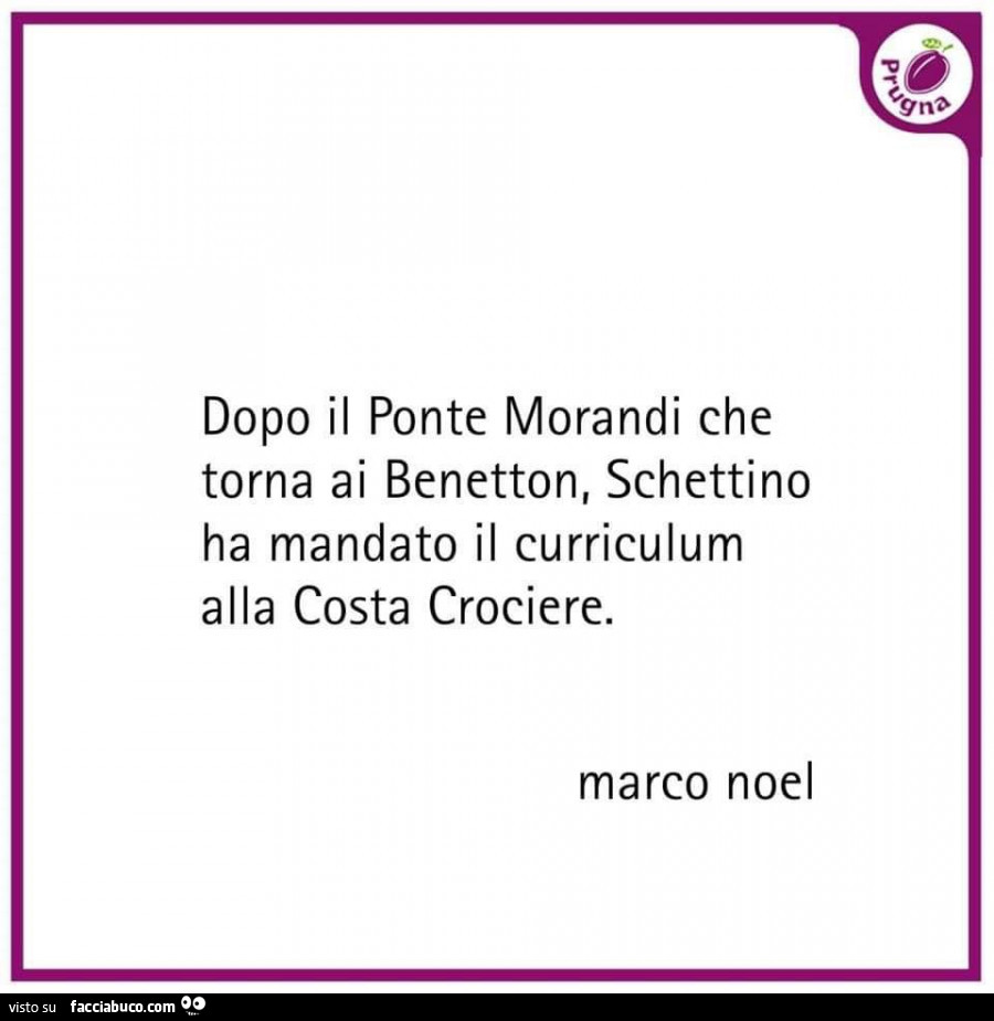 Dopo il ponte morandi che torna ai benetton, schettino ha mandato il curriculum alla costa crociere