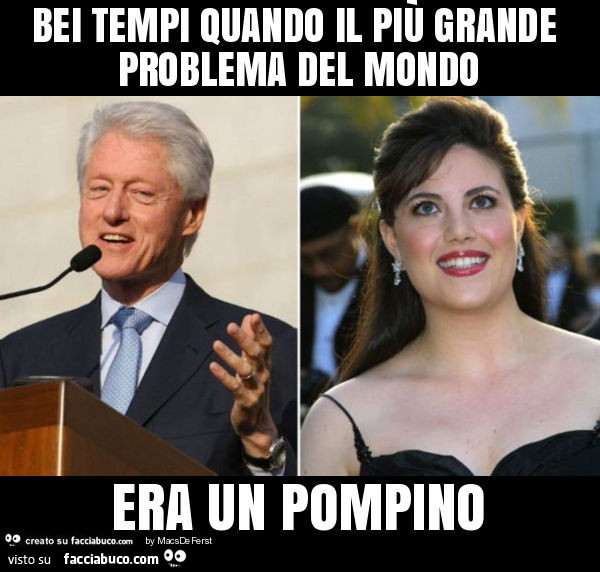 Bei tempi quando il più grande problema del mondo era un pompino
