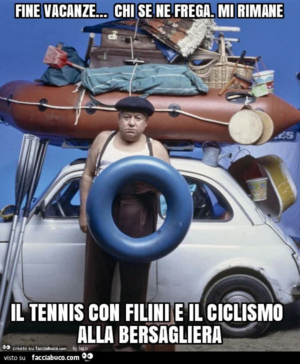 Fine vacanze&hellip; chi se ne frega. Mi rimane il tennis con filini e il ciclismo alla bersagliera