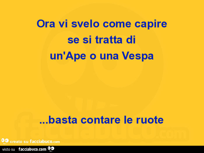 Ora vi svelo come capire se si tratta di un'ape o una vespa… basta contare le ruote