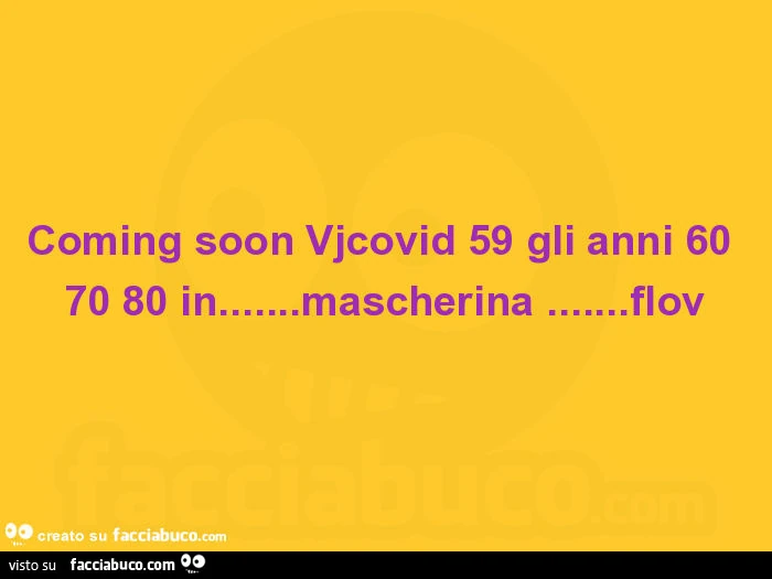Coming soon vjcovid 59 gli anni 60 70 80 in&hellip; mascherina&hellip; flov