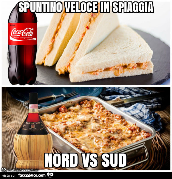 Spuntino veloce in spiaggia nord vs sud