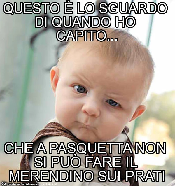 Questo è lo sguardo di quando ho capito&hellip; che a pasquetta non si può fare il merendino sui prati