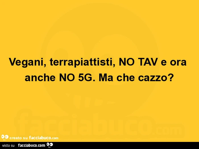 Vegani, terrapiattisti, no tav e ora anche no 5g. Ma che cazzo?
