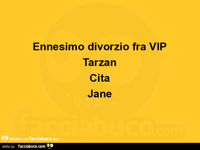 Ennesimo divorzio fra vip tarzan cita jane