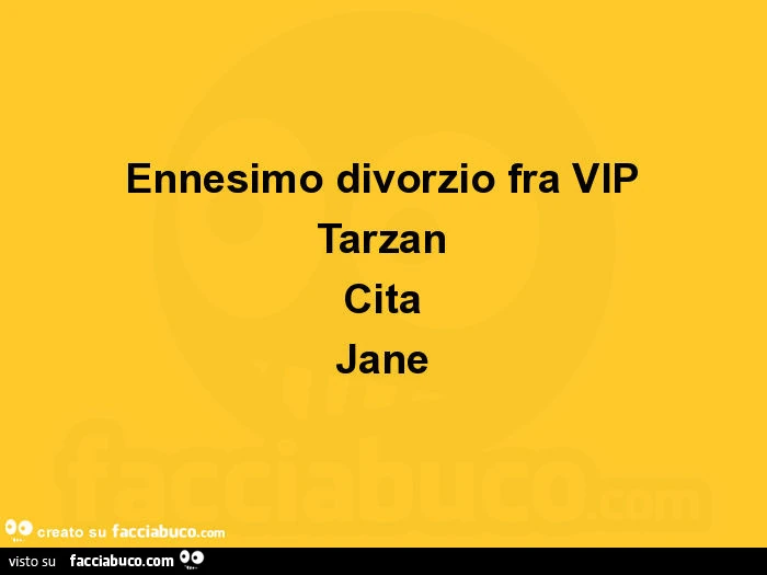 Ennesimo divorzio fra vip tarzan cita jane