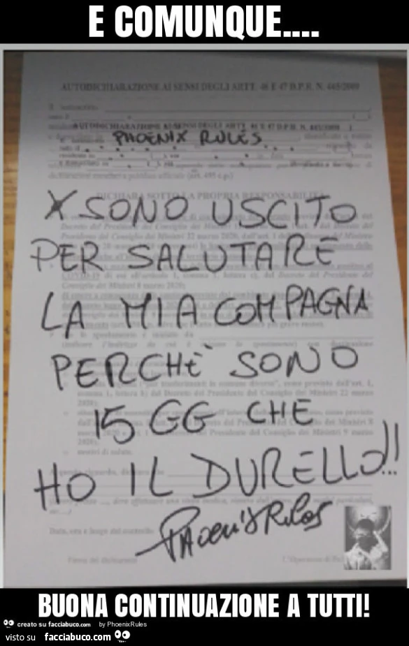 E comunque&hellip; buona continuazione a tutti