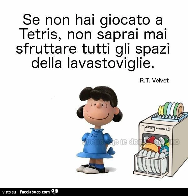 Se non hai giocato a tetris, non saprai mai sfruttare tutti gli spazi della lavastoviglie