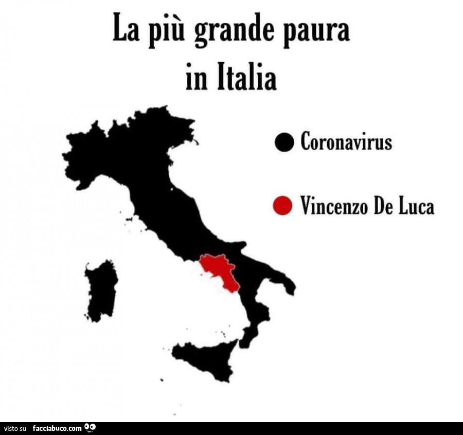 La più grande paura in italia. Coronavirus o vincenzo de luca