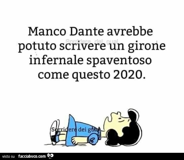 Manco dante avrebbe potuto scrivere un girone infernale spaventoso come questo 2020