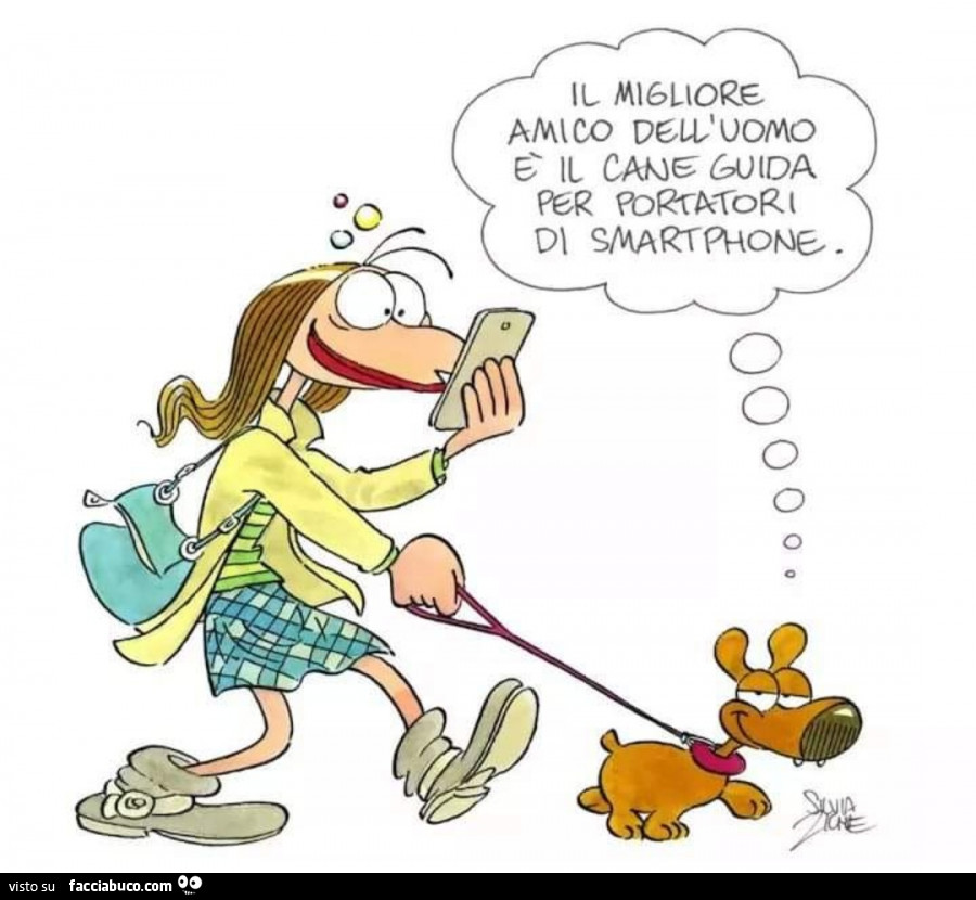 Il migliore amico dell'uomo è il cane guida per portatori di smartphone