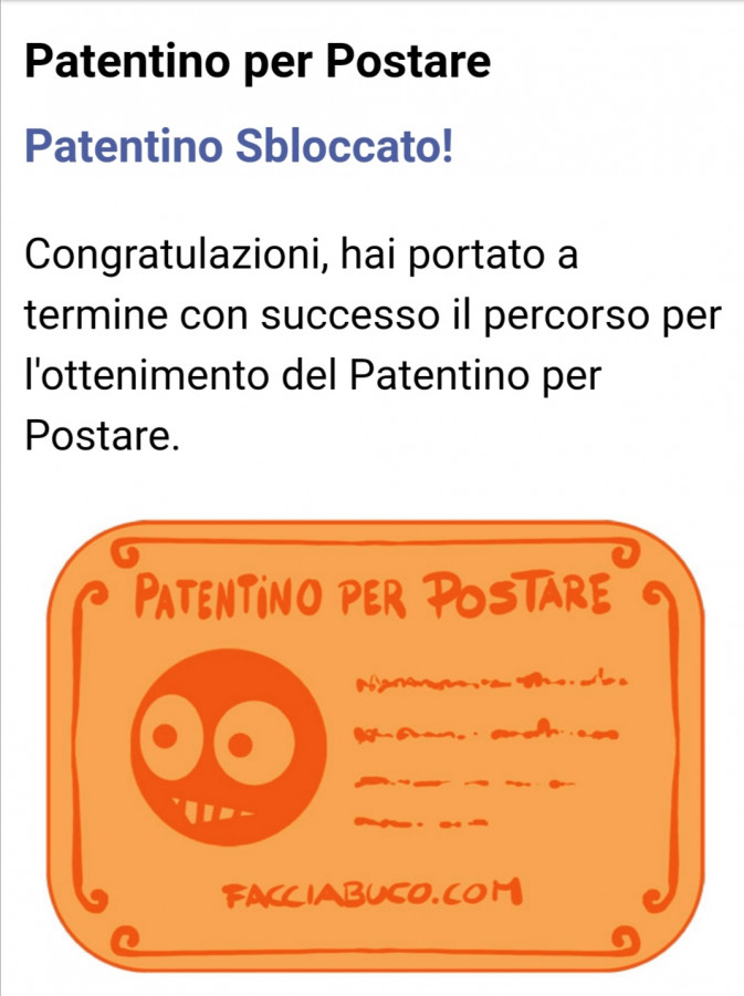 Patentino per postare