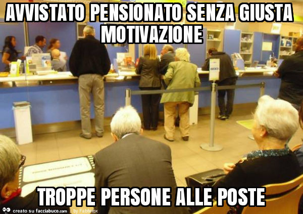 Avvistato pensionato senza giusta motivazione troppe persone alle poste