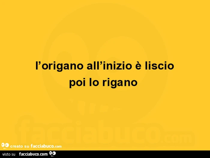 L'origano all'inizio è liscio poi lo rigano
