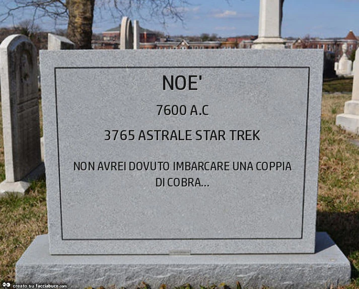 Noè. Non avrei dovuto imbarcare una coppia di cobra