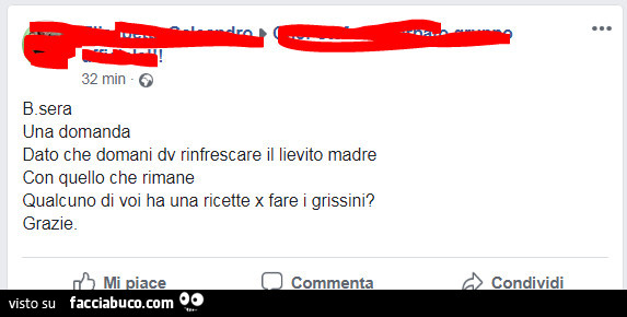 Bsera una domanda dato che domani dv rinfrescare il lievito madre con quello che rimane qualcuno di voi ha una ricette x fare i grissini? Grazie