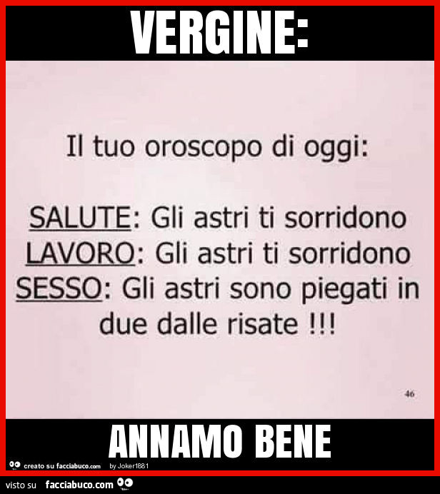 Vergine: annamo bene
