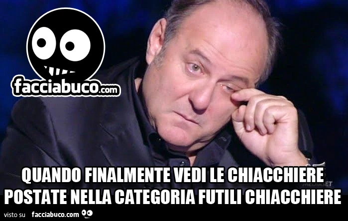 Quando finalmente vedi le chiacchiere postate nella categoria futili chiacchiere