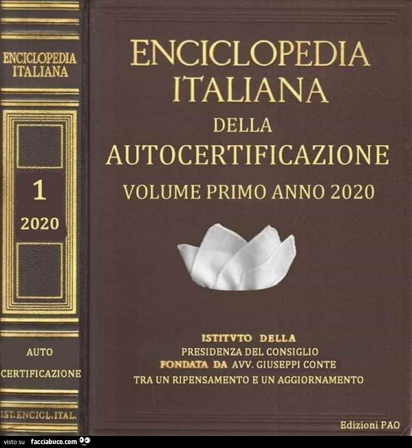 Enciclopedia 1° volume autocertificazione