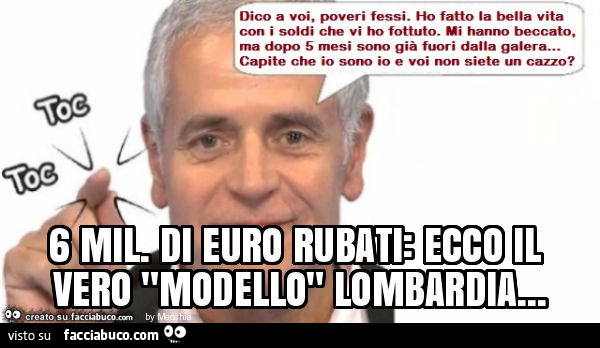 6 mil. Di euro rubati: ecco il vero "modello" lombardia