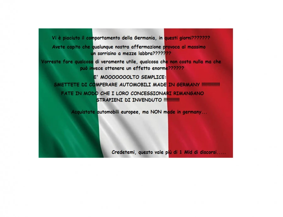 La Germania aiuta l'Italia