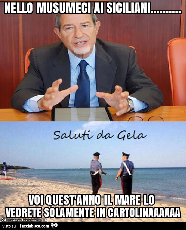 Nello musumeci ai siciliani&hellip; voi quest'anno il mare lo vedrete solamente in cartolinaaaaaa