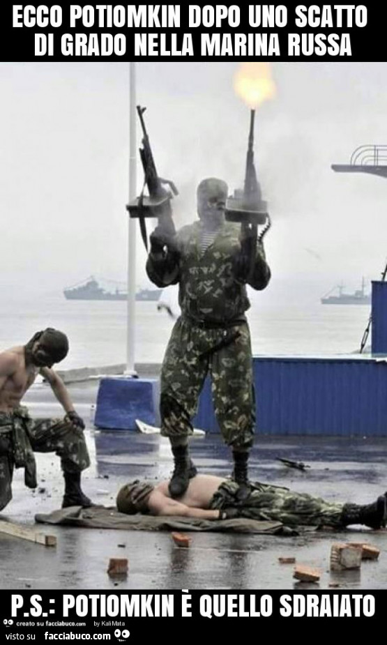 Ecco potiomkin dopo uno scatto di grado nella marina russa p. S. : Potiomkin è quello sdraiato