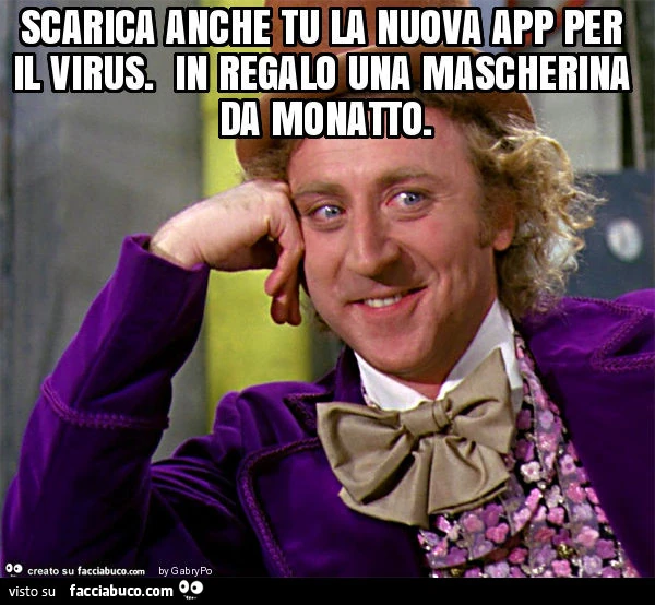 Scarica anche tu la nuova app per il virus. In regalo una mascherina da monatto