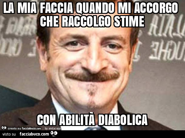 La mia faccia quando mi accorgo che raccolgo stime con abilità diabolica