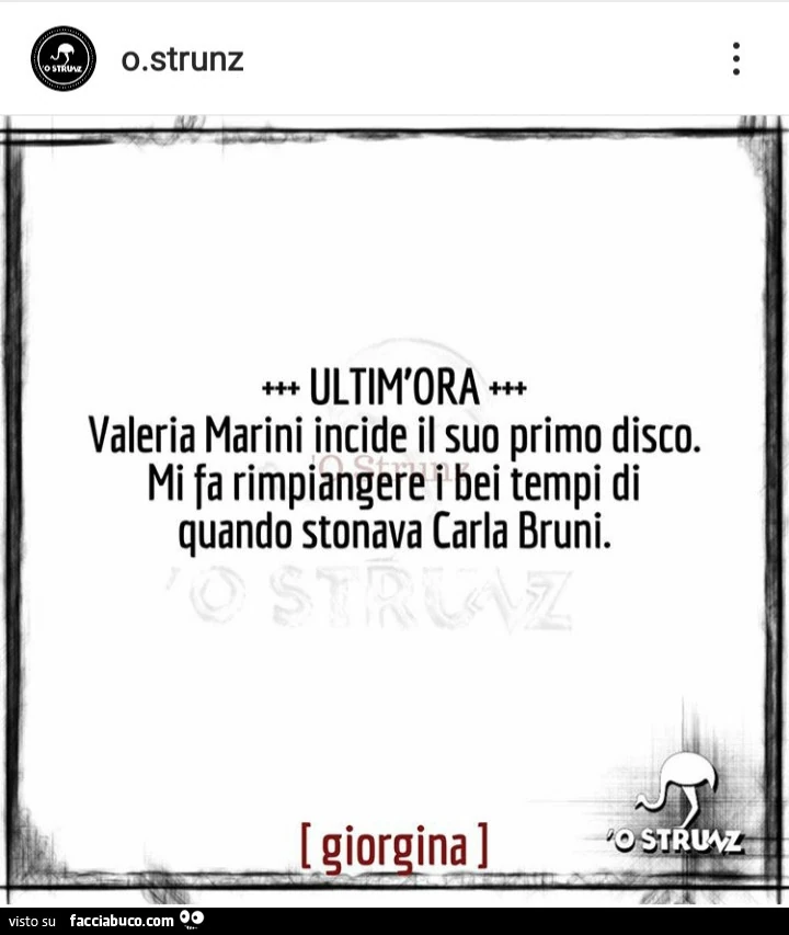Ultim'ora valeria marini incide il suo primo disco. Mi fa rimpiangere i bei tempi di quando stonava carla bruni