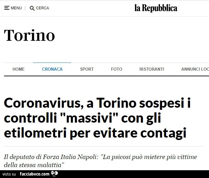 Coronavirus, a torino sospesi i controlli massivi con gli etilometri per evitare contagi