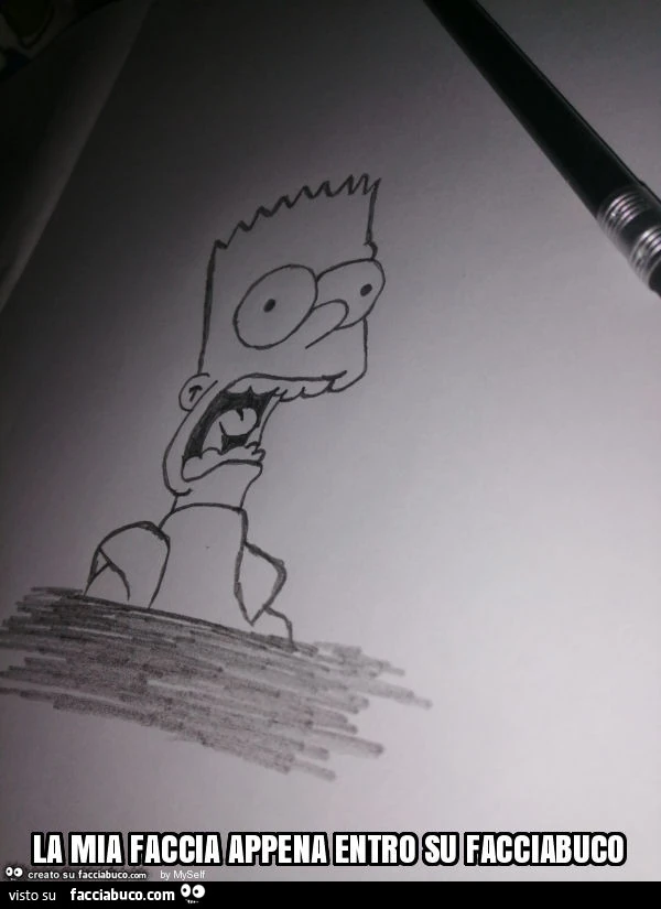 La mia faccia appena entro su facciabuco