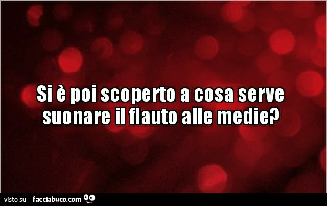 Si è poi scoperto a cosa serve suonare il flauto alle medie?