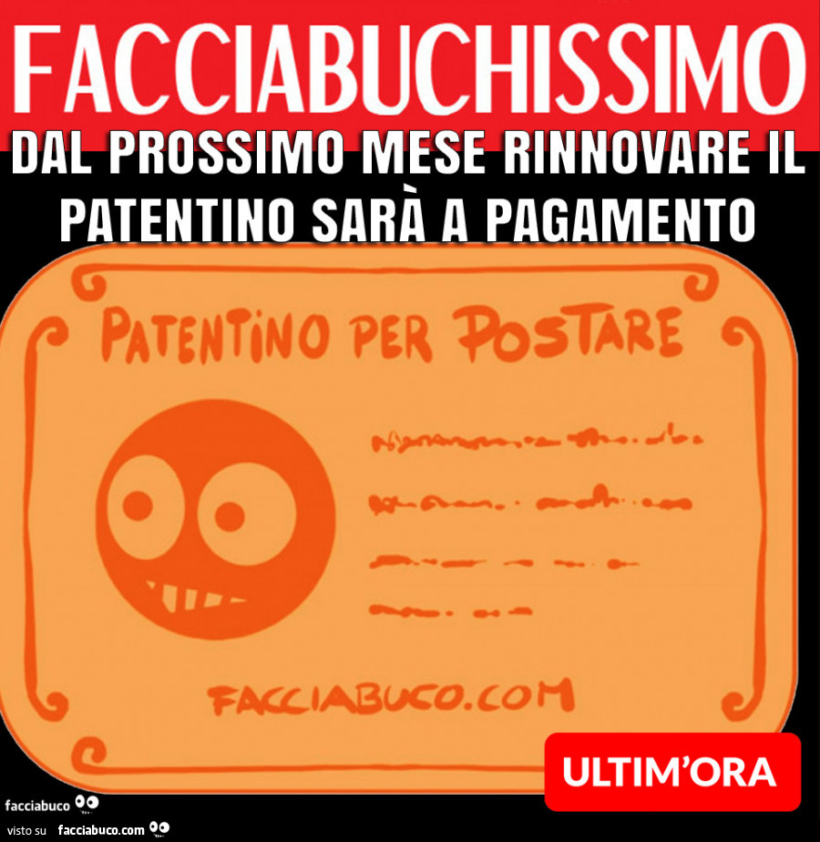 Facciabuchissimo dal prossimo mese rinnovare il patentino sarà a pagamento