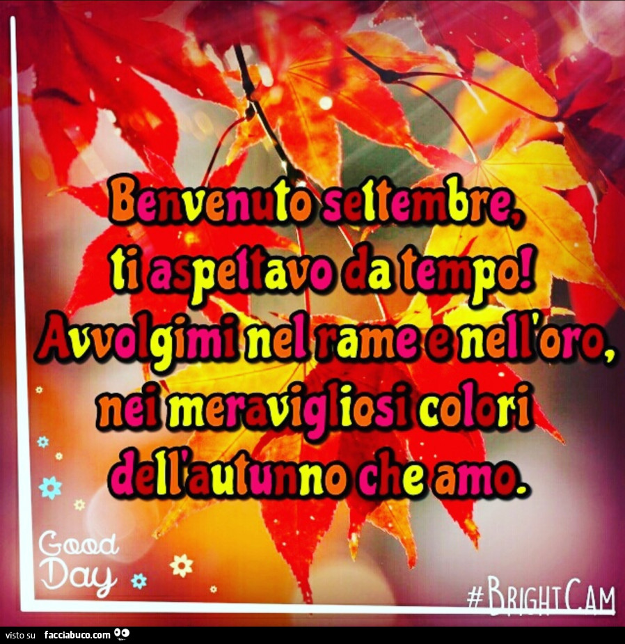 Benvenuto Settembre, ti aspettavo da tempo