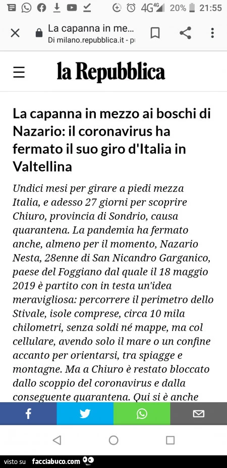 La capanna in mezzo ai boschi di nazario: il coronavirus ha fermato il suo giro d'italia in valtellina