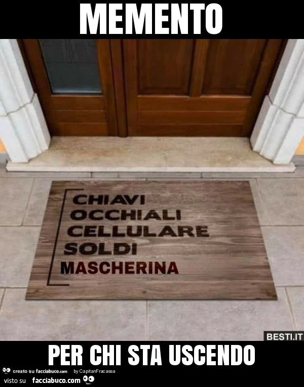 Memento per chi sta uscendo